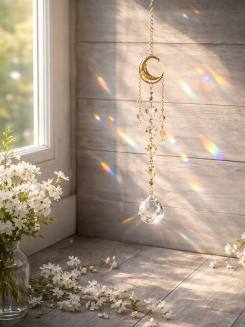 ATTRAPE SOLEIL PIERRES NATURELLES CRISTAL DE ROCHE ET VERITABLE CRISTAL