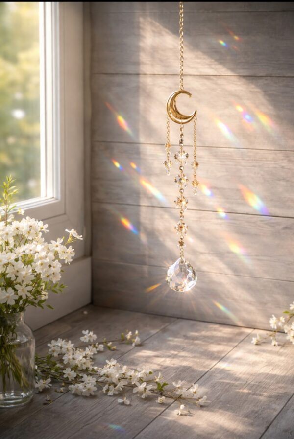 ATTRAPE SOLEIL PIERRES NATURELLES CRISTAL DE ROCHE ET VERITABLE CRISTAL