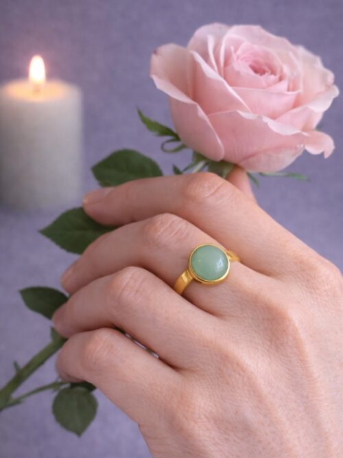 BAGUE PIERRE NATURELLE AVENTURINE VERTE