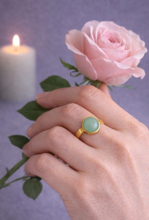 BAGUE PIERRE NATURELLE AVENTURINE VERTE