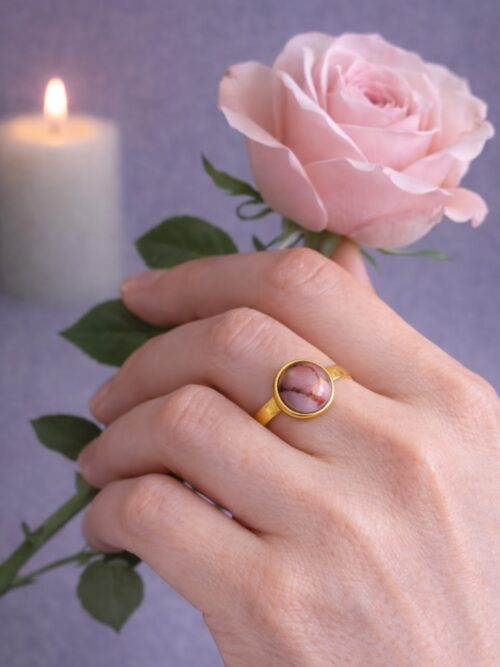 BAGUE PIERRE NATURELLE JASPE POLYCHROME