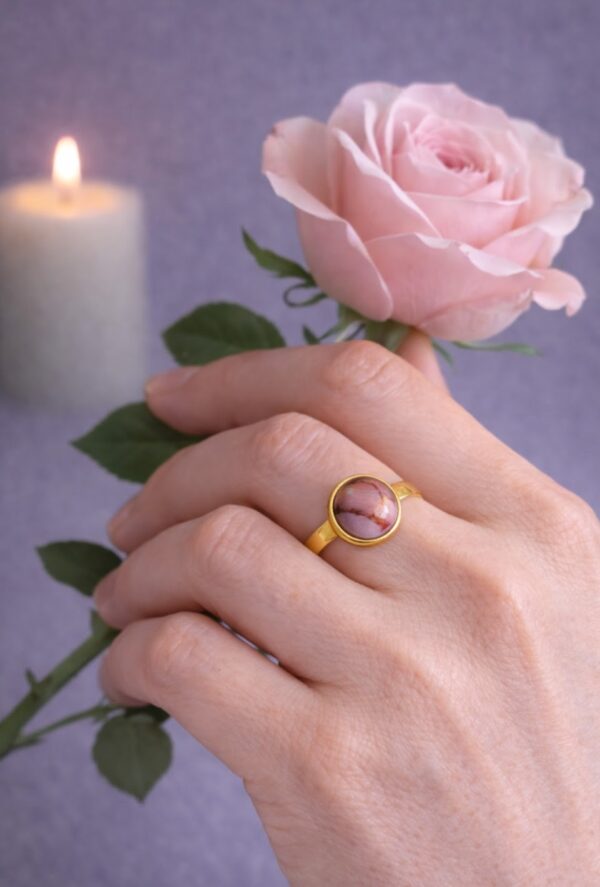 BAGUE PIERRE NATURELLE JASPE POLYCHROME