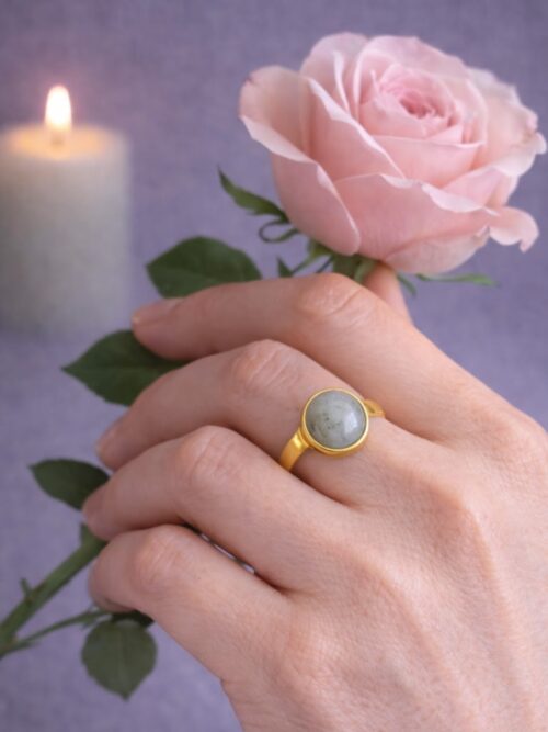 BAGUE PIERRE NATURELLE LABRADORITE