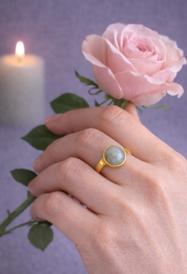 BAGUE PIERRE NATURELLE LABRADORITE