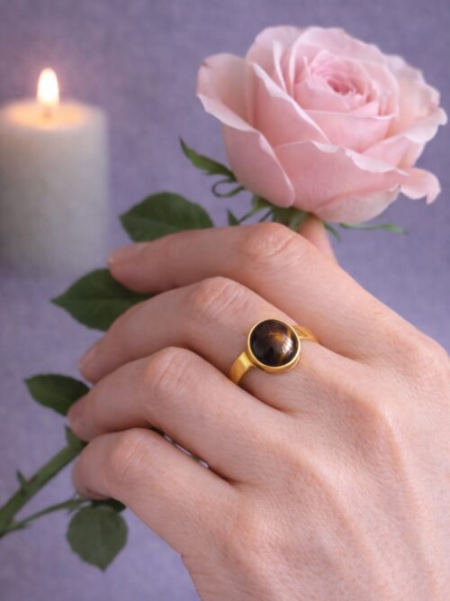 BAGUE PIERRE NATURELLE OEIL DE TIGRE