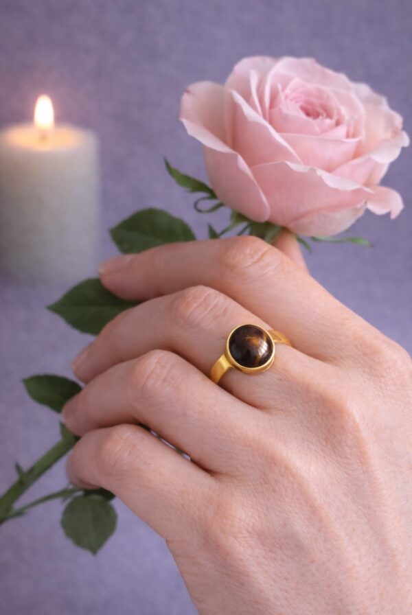 BAGUE PIERRE NATURELLE OEIL DE TIGRE