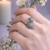 BAGUE DOUBLE PIERRES NATURELLES LABRADORITE