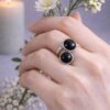 BAGUE DOUBLE PIERRES NATURELLES ONYX