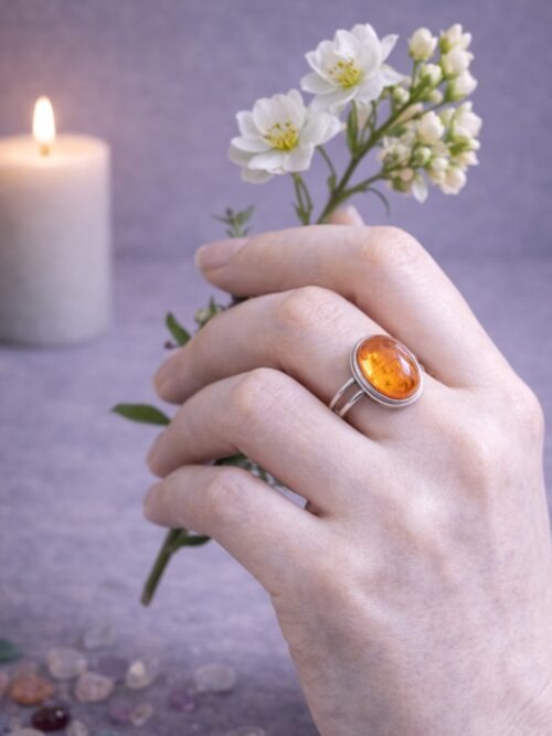 GROSSE BAGUE PIERRE NATURELLE CORNALINE