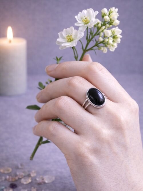 GROSSE BAGUE PIERRE NATURELLE ONYX