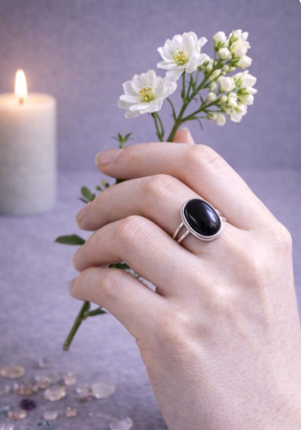 GROSSE BAGUE PIERRE NATURELLE ONYX