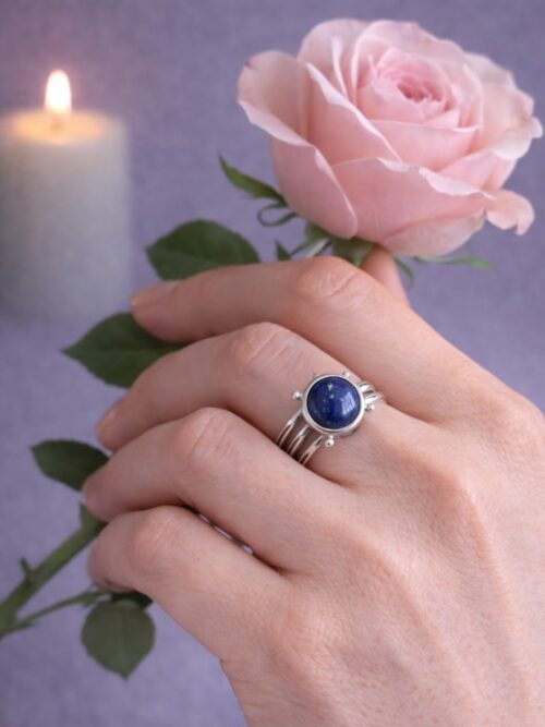 BAGUE SOLEIL PIERRE NATURELLE LAPIS LAZULI