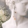 BOUCLES D'OREILLES PIERRES NATURELLES SARDONYX, AGATE CRAZY LACE ET CRISTAL DE ROCHE