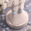 BOUCLES D'OREILLES PIERRES NATURELLES AIGUE-MARINE ET ANGELEITE