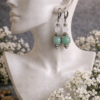 BOUCLES D'OREILLES PIERRES NATURELLES AMAZONITE ET JADE BLANC