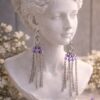 BOUCLES D'OREILLES PIERRES NATURELLES AMETHYSTE FACETTEES