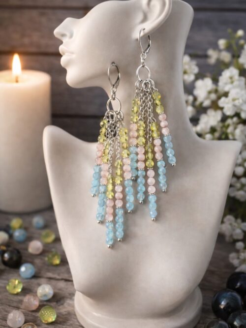 BOUCLES D'OREILLES PIERRES NATURELLES BERYL