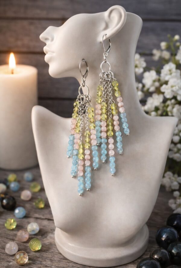 BOUCLES D'OREILLES PIERRES NATURELLES BERYL