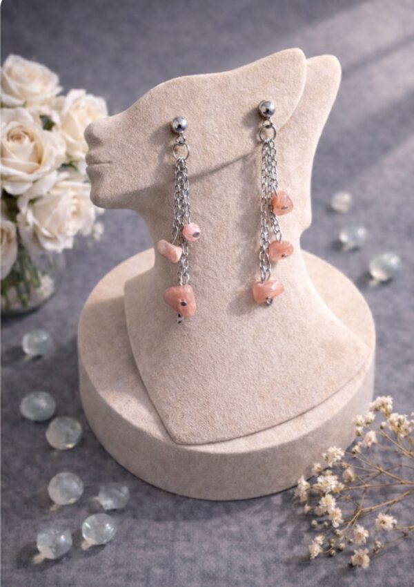 BOUCLES D'OREILLES PIERRES NATURELLES RHODOCHROSITE