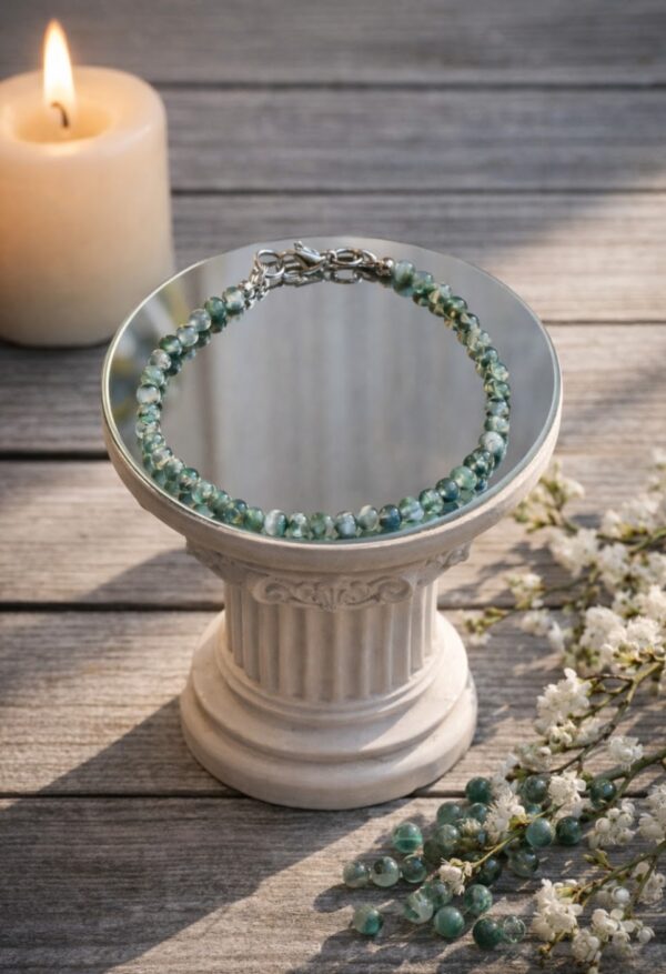 BRACELET PIERRES NATURELLES AGATE MOUSSE