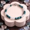BRACELET PIERRES NATURELLES APATITE ET JADE BLANC