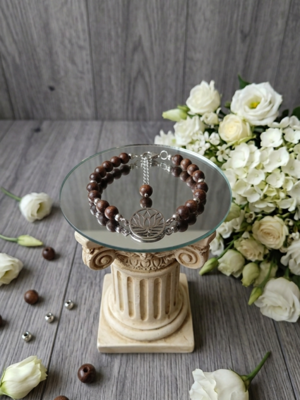 BRACELET PIERRES NATURELLES BOIS DE SANTAL