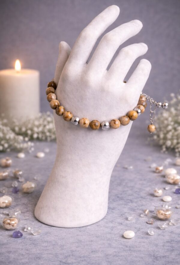 BRACELET PIERRES NATURELLES JASPE CAMEL