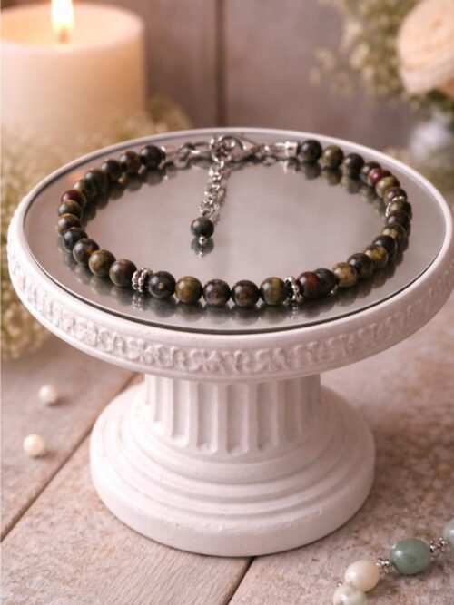 BRACELET PIERRES NATURELLES JASPE HELIOTROPE