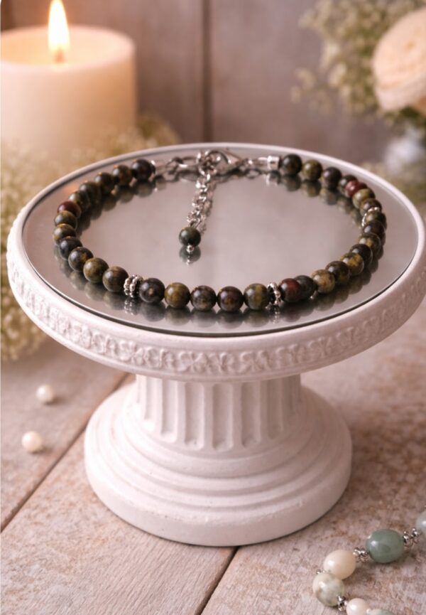 BRACELET PIERRES NATURELLES JASPE HELIOTROPE