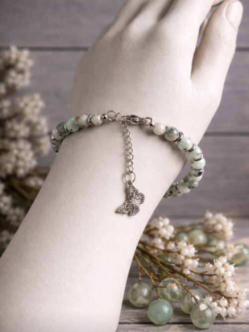 BRACELET PIERRES NATURELLES JASPE KIWI