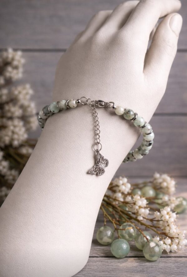 BRACELET PIERRES NATURELLES JASPE KIWI