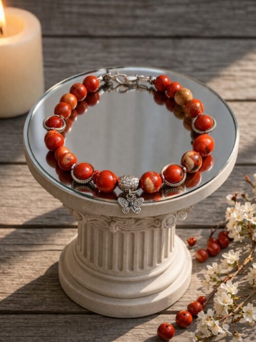 BRACELET PIERRES NATURELLES JASPE ROUGE
