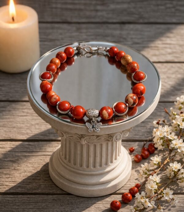 BRACELET PIERRES NATURELLES JASPE ROUGE
