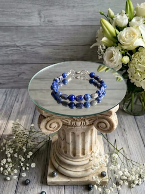 BRACELET PIERRES NATURELLES LAPIS LAZULI(modèle homme)
