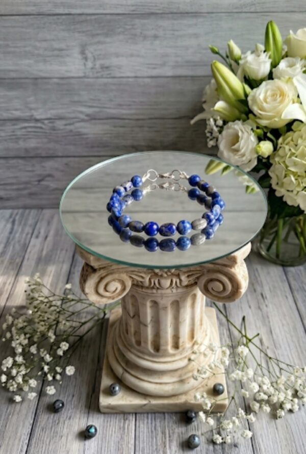 BRACELET PIERRES NATURELLES LAPIS LAZULI(modèle homme)