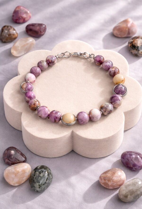 BRACELET PIERRES NATURELLES LEPIDOLITE