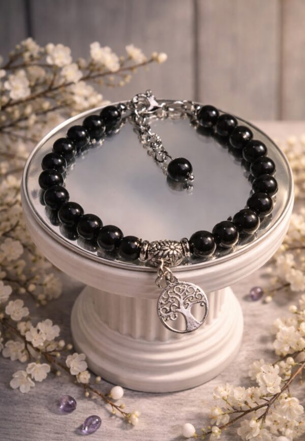 BRACELET PIERRES NATURELLES OBSIDIENNE OEIL CELESTE ARC-EN-CIEL ET ADV