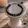 BRACELET PIERRES NATURELLES OBSIDIENNE OEIL CELESTE ARC-EN-CIEL