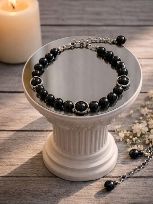 BRACELET PIERRES NATURELLES OBSIDIENNE OEIL CELESTE ARC-EN-CIEL