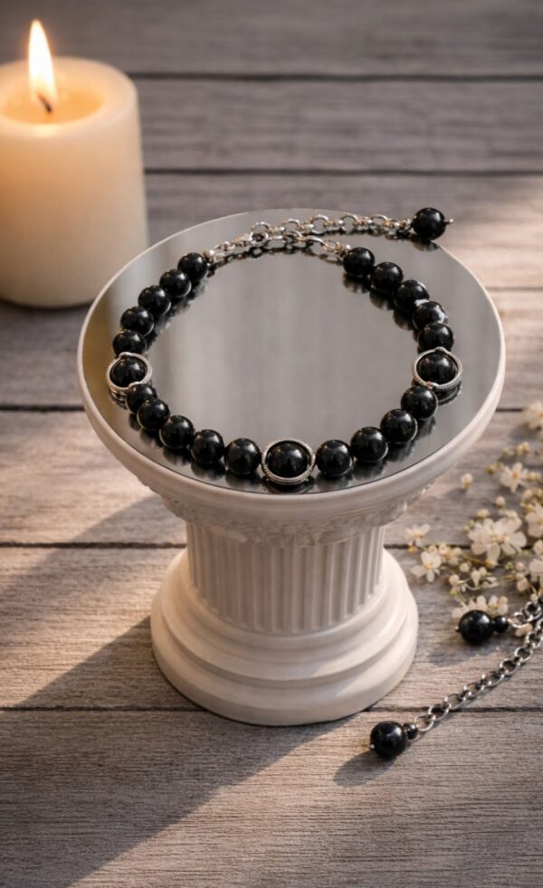 BRACELET PIERRES NATURELLES OBSIDIENNE OEIL CELESTE ARC-EN-CIEL