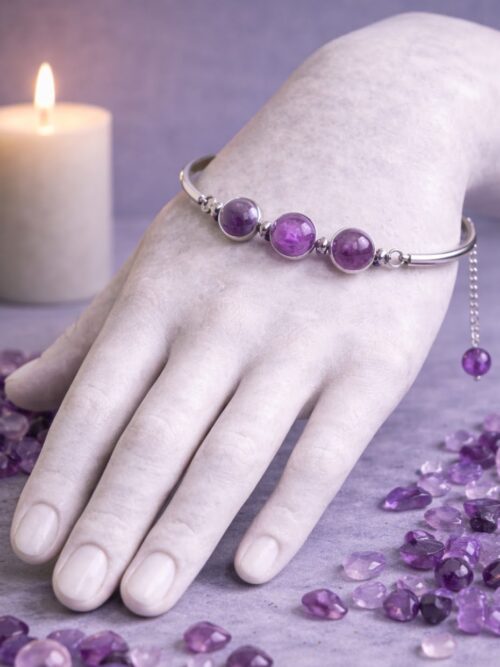 BRACELET PIERRES NATURELLES AMETHYSTE