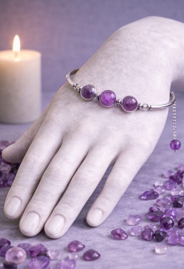 BRACELET PIERRES NATURELLES AMETHYSTE