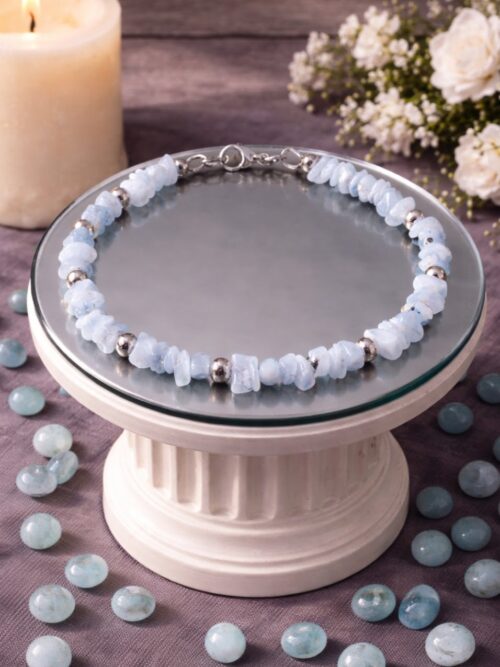 BRACELET PIERRES NATURELLES CALCEDOINE