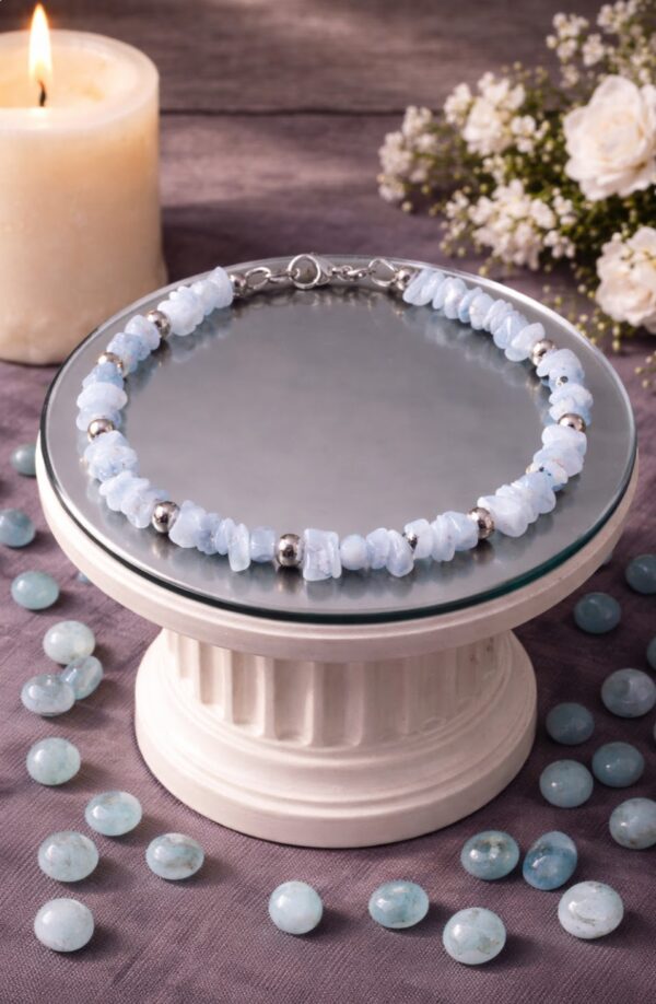 BRACELET PIERRES NATURELLES CALCEDOINE