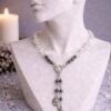 COLLIER PERLES NATURELLES CRISTAL DE ROCHE ET HEMATITE
