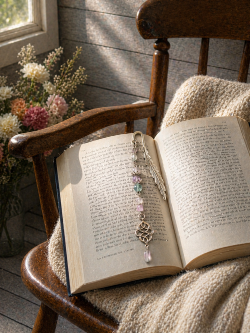 MARQUE-PAGES PIERRES NATURELLES FLUORITE