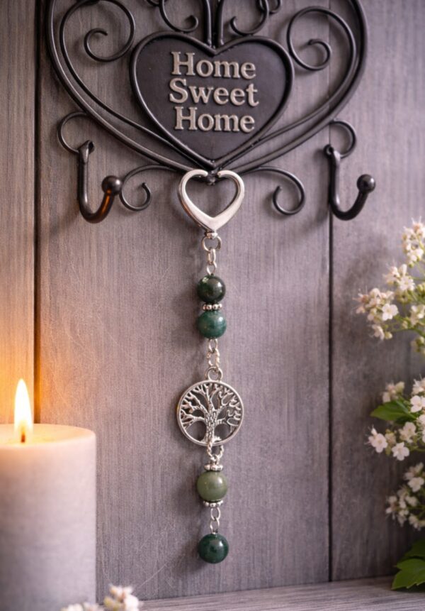 PORTE-CLES PIERRES NATURELLES AGATE MOUSSE