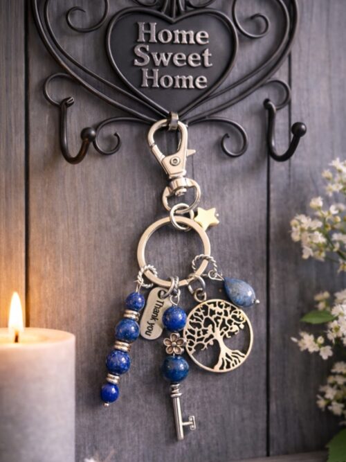 PORTE-CLES PIERRES NATURELLES LAPIS LAZULI