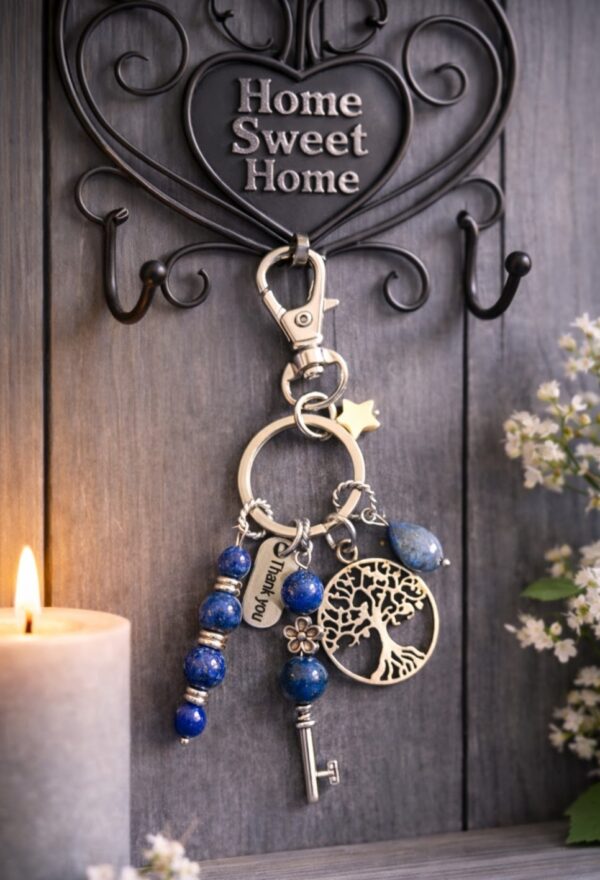 PORTE-CLES PIERRES NATURELLES LAPIS LAZULI
