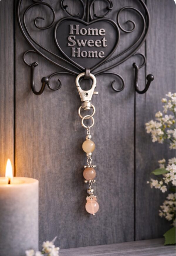 PORTE-CLES PIERRES NATURELLES QUARTZ HEMATOÏDE